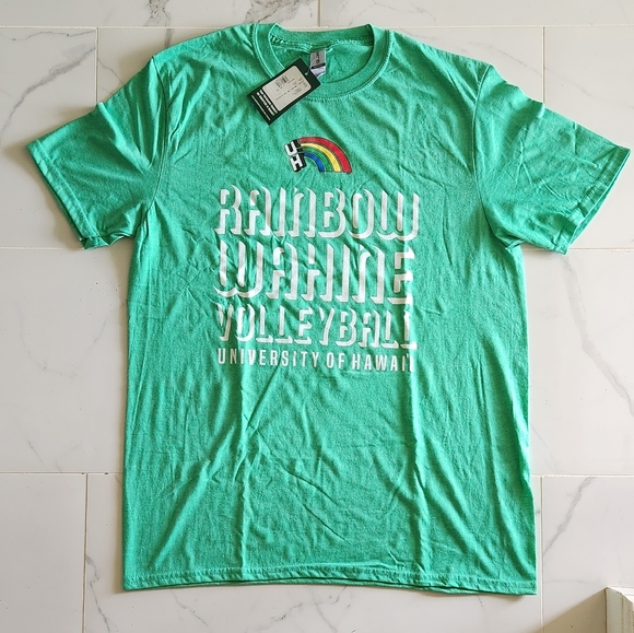 Tops Vintage University Of Hawaii Volleyball Large Nwt Green Tshirt